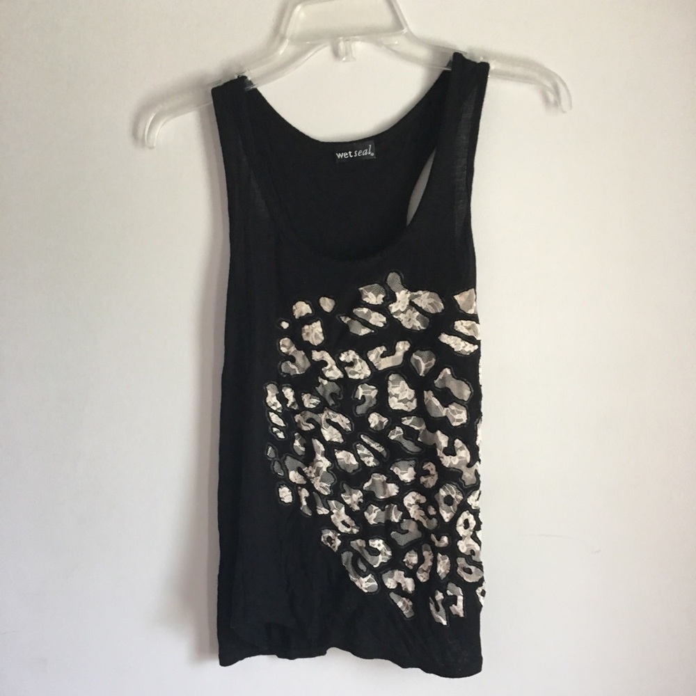Wet Seal Lace Cheetah Print Tank Too
